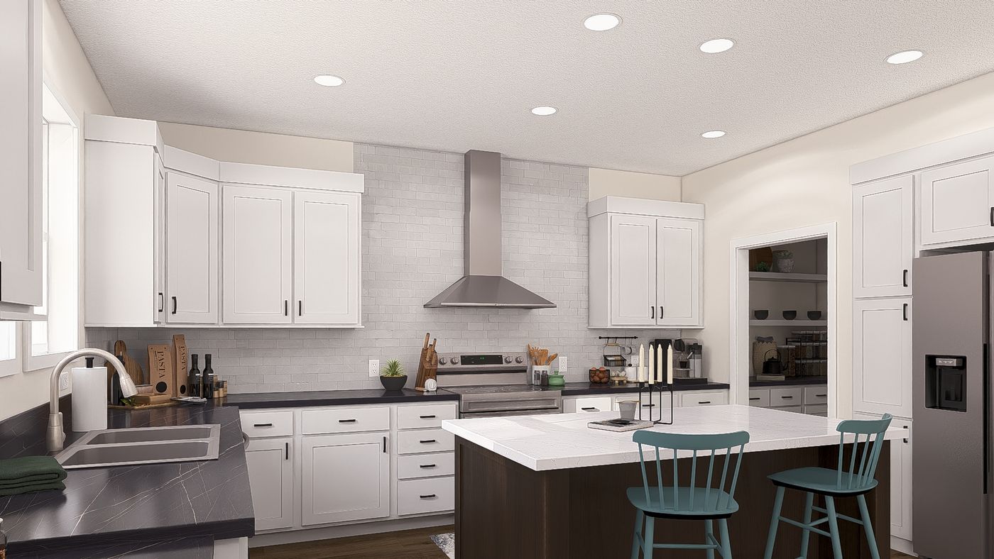 The THE VIEW 6630-MS055 SECT Kitchen. This Manufactured Mobile Home features 3 bedrooms and 2 baths.