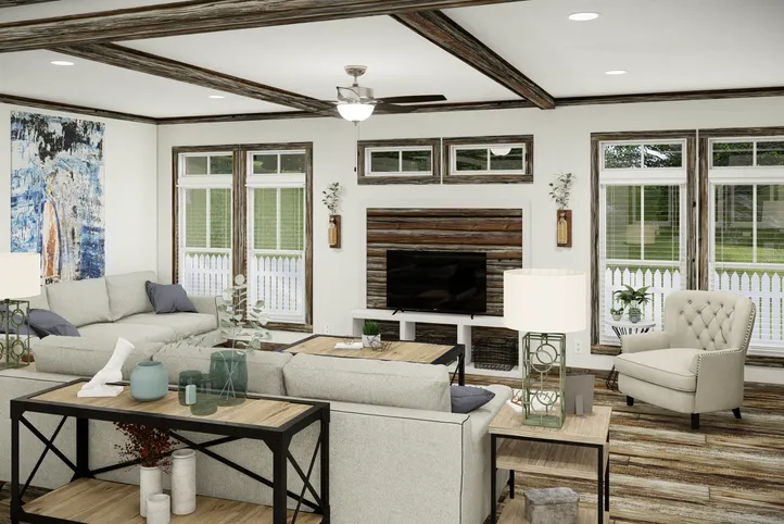 The THE SUMNER Living Room. This Manufactured Mobile Home features 3 bedrooms and 2 baths.