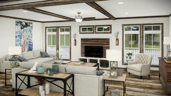 The THE SUMNER Living Room. This Manufactured Mobile Home features 3 bedrooms and 2 baths.