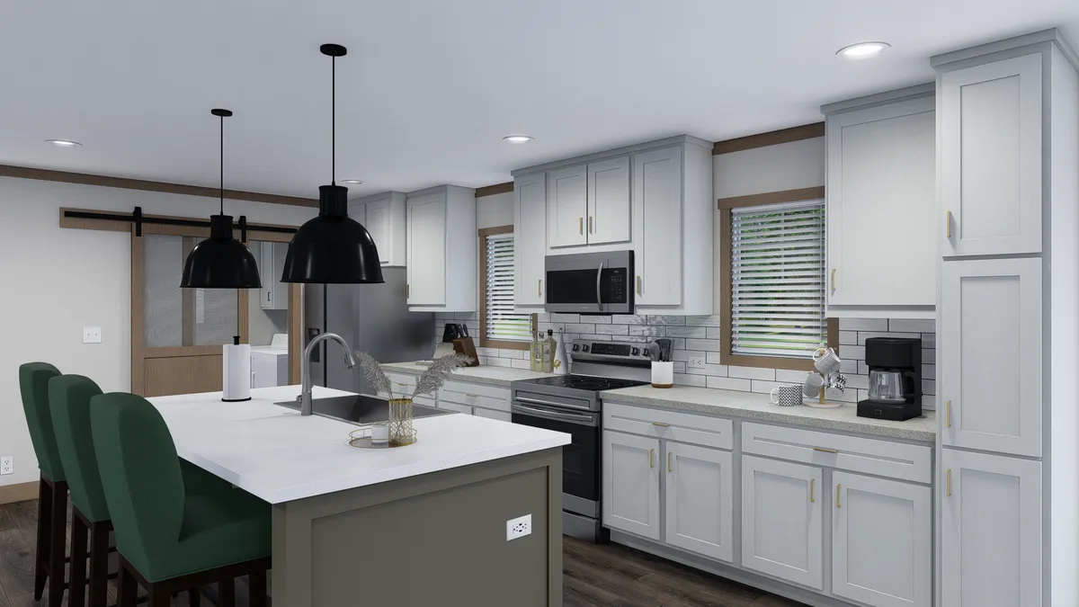 The ISABELLA Kitchen. This Manufactured Mobile Home features 3 bedrooms and 2 baths.