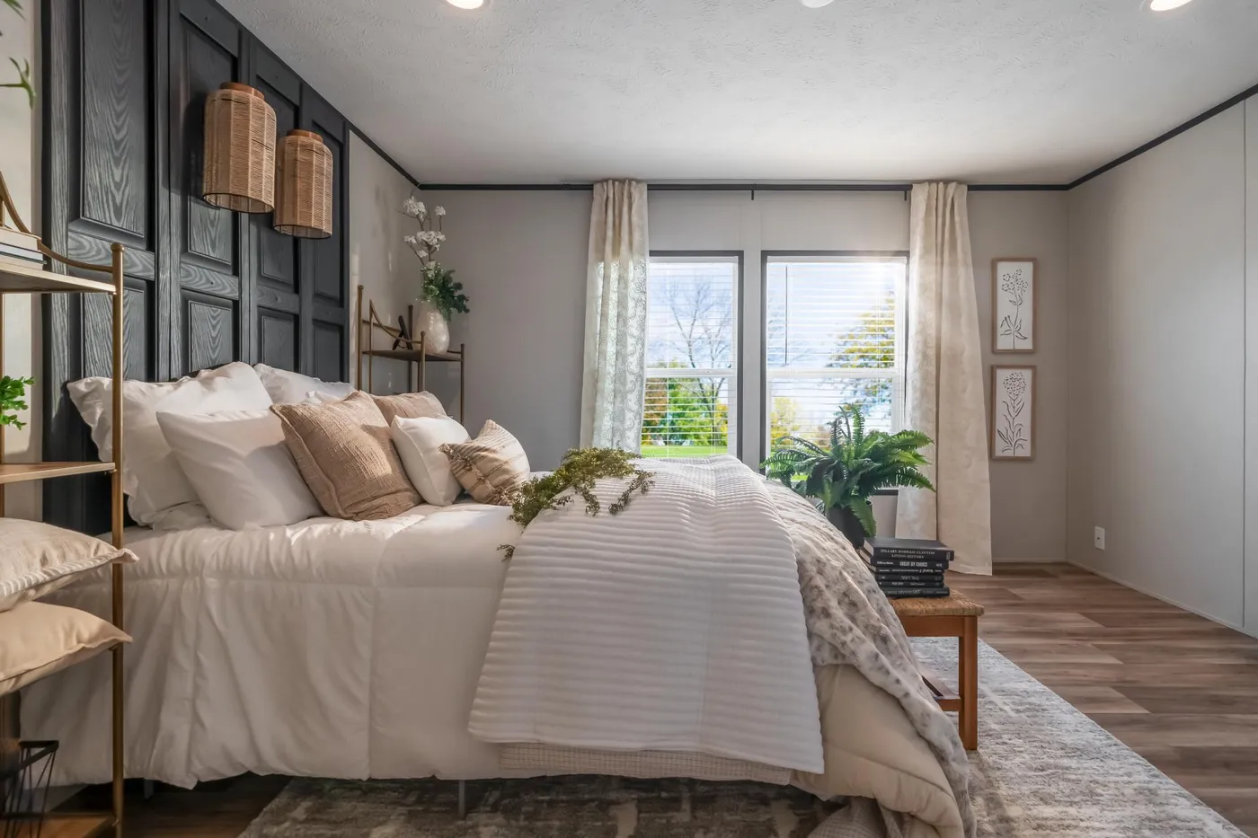 The ELEMENT Primary Bedroom. This Manufactured Mobile Home features 3 bedrooms and 2 baths.