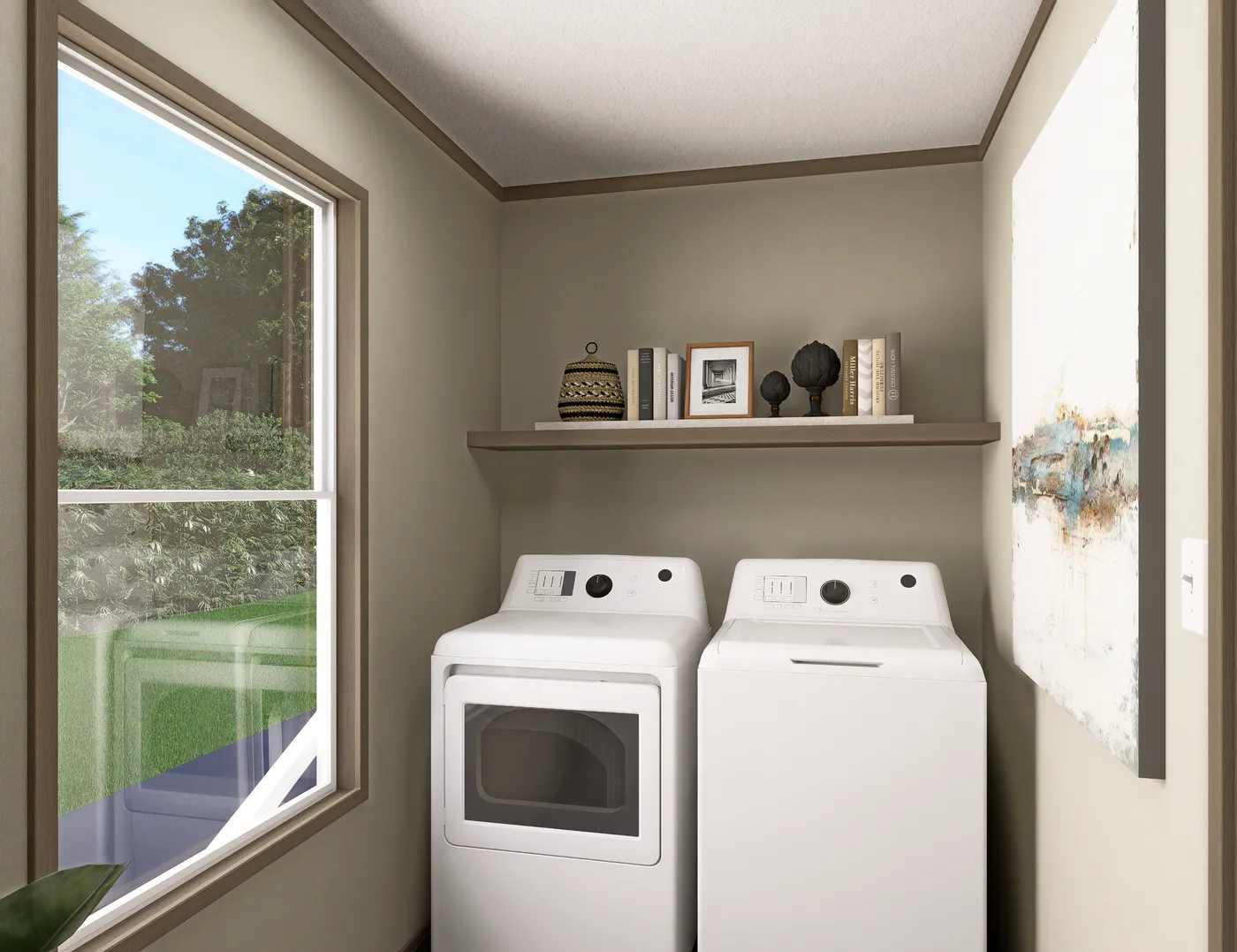 The RAINIER Utility Room. This Manufactured Mobile Home features 4 bedrooms and 3 baths.