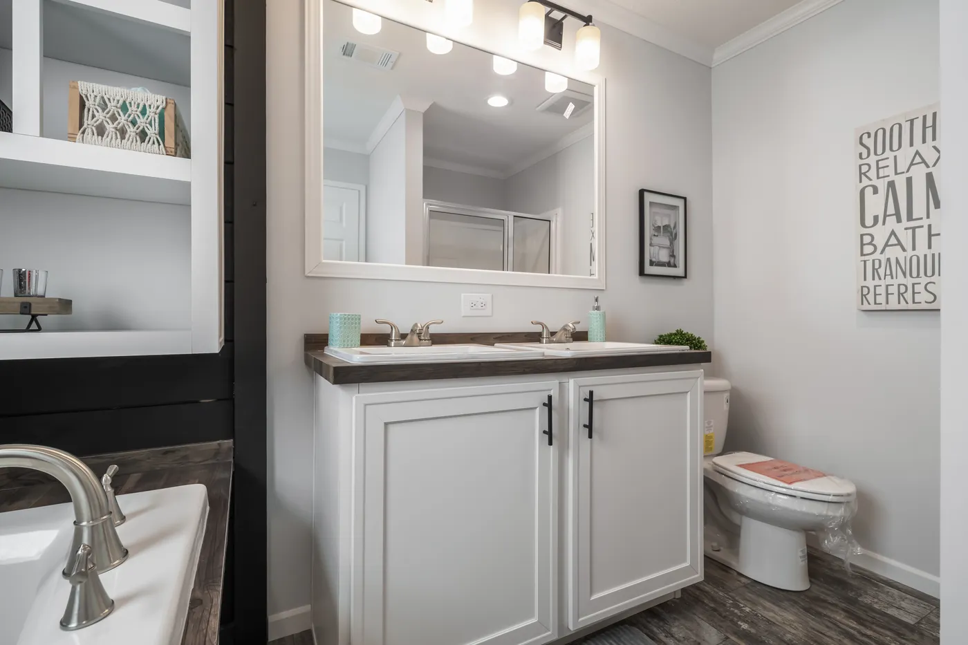 The THE MERCER Primary Bathroom. This Manufactured Mobile Home features 3 bedrooms and 2 baths.