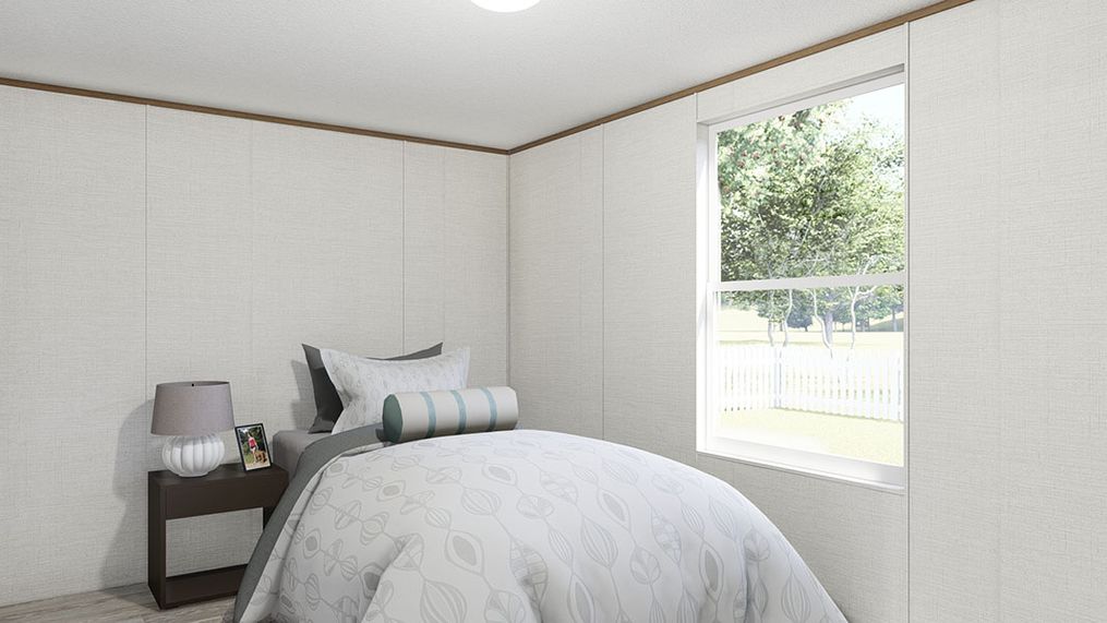 The DELIGHT Guest Bedroom. This Manufactured Mobile Home features 2 bedrooms and 2 baths.