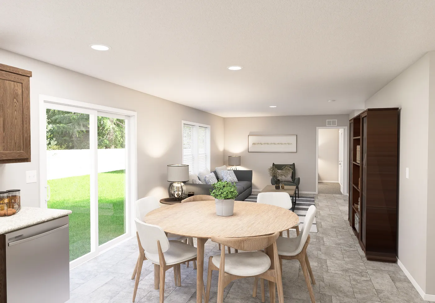 The SLE 681F Dining Area. This Manufactured Mobile Home features 4 bedrooms and 2 baths.