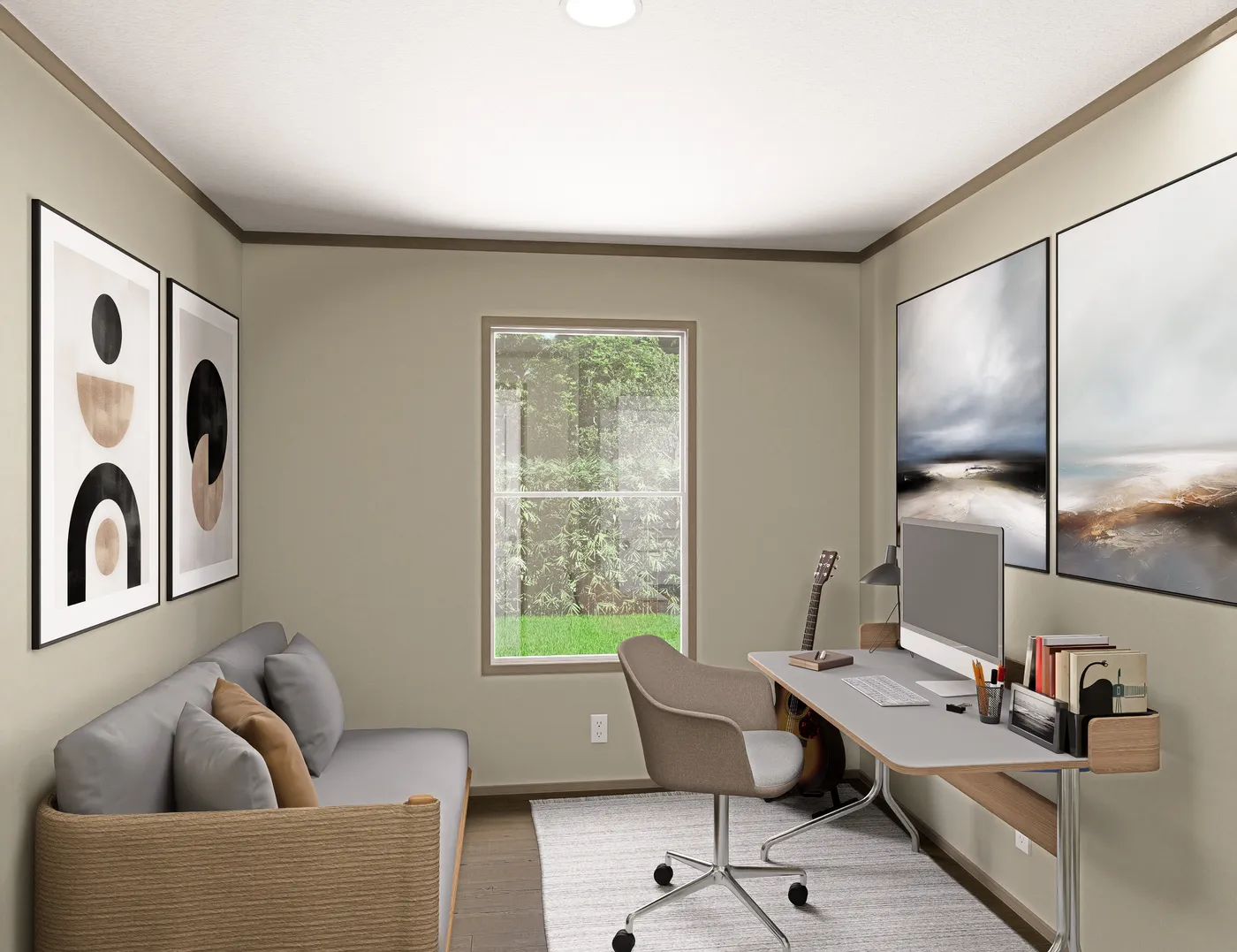 The RAINIER Guest Bedroom. This Manufactured Mobile Home features 4 bedrooms and 3 baths.