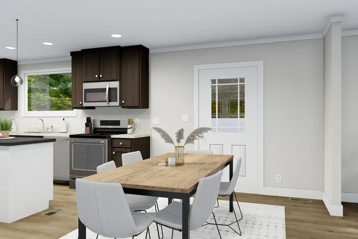The SANTA FE 684A Dining Area. This Manufactured Mobile Home features 4 bedrooms and 2 baths.