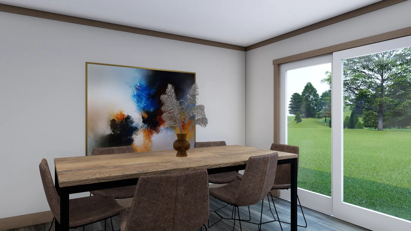 The NELLIE Dining Room. This Manufactured Mobile Home features 4 bedrooms and 2 baths.
