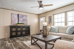 The ULTRA EXCEL 3 BR 28X56 Living Room. This Manufactured Mobile Home features 3 bedrooms and 2 baths.