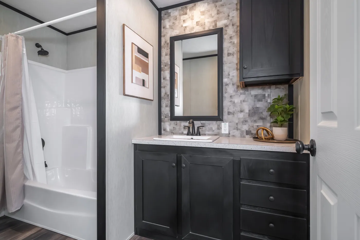 The THE DARK NOVA Guest Bathroom. 