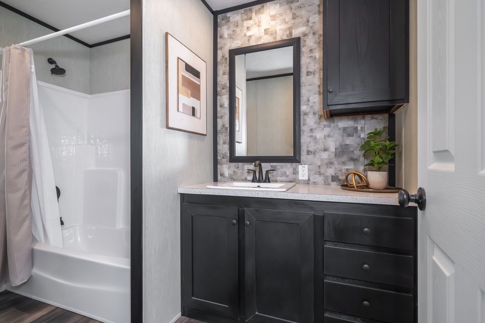 The THE DARK NOVA Guest Bathroom. 