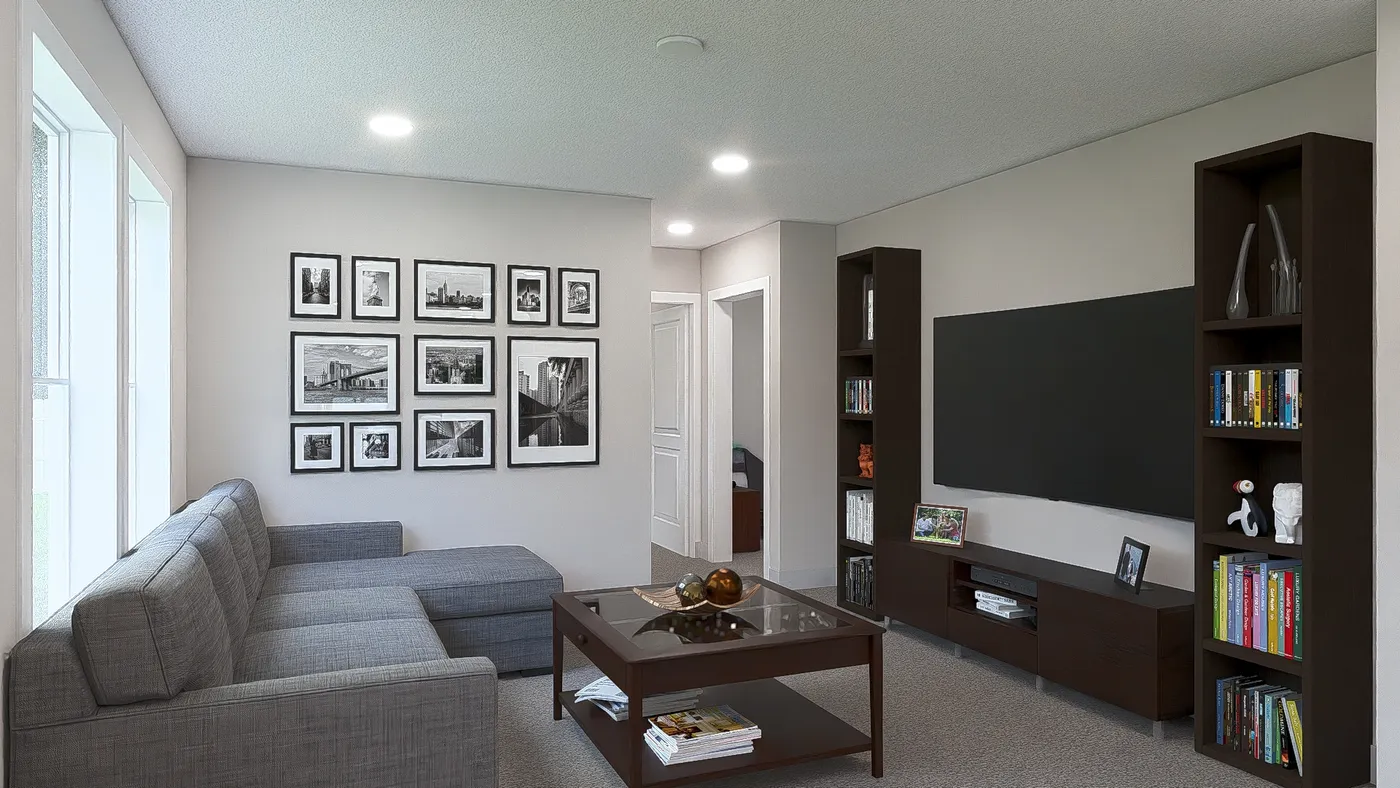 The HERE COMES THE SUN Living Room. This Manufactured Mobile Home features 3 bedrooms and 2 baths.