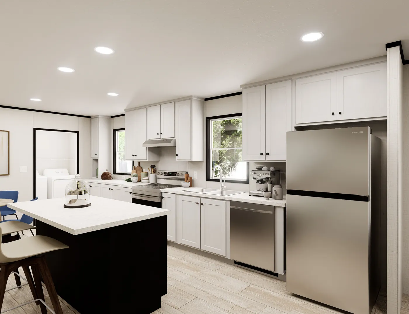 The ULTRA FLEX Kitchen. This Manufactured Mobile Home features 3 bedrooms and 2 baths.