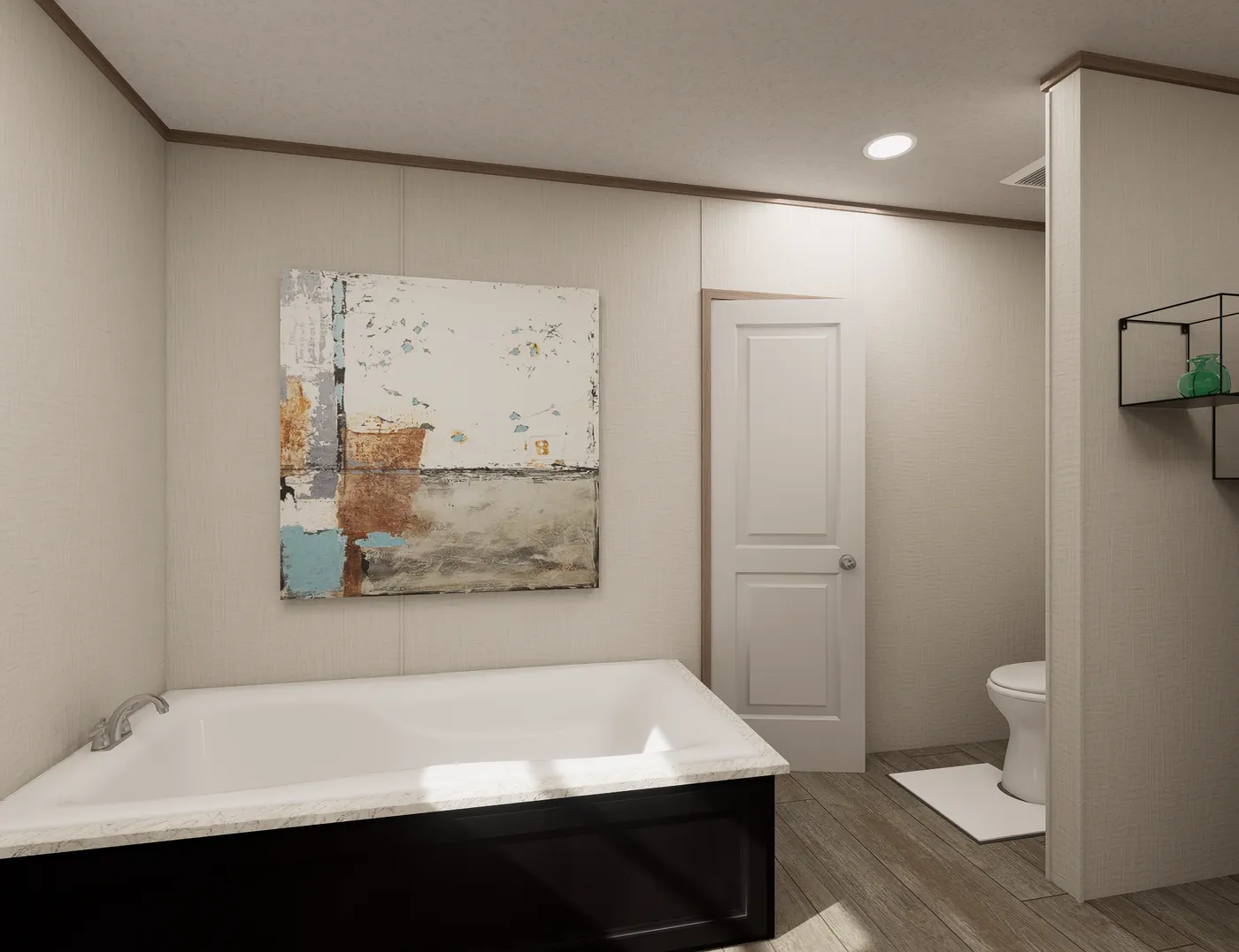 The ULTRA PRO HERCULES 28X68 3BR Primary Bathroom. This Manufactured Mobile Home features 3 bedrooms and 2 baths.