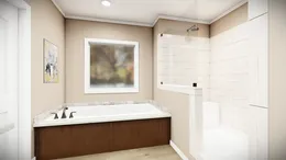 The THE BRYANT Primary Bathroom. This Manufactured Mobile Home features 4 bedrooms and 2 baths.