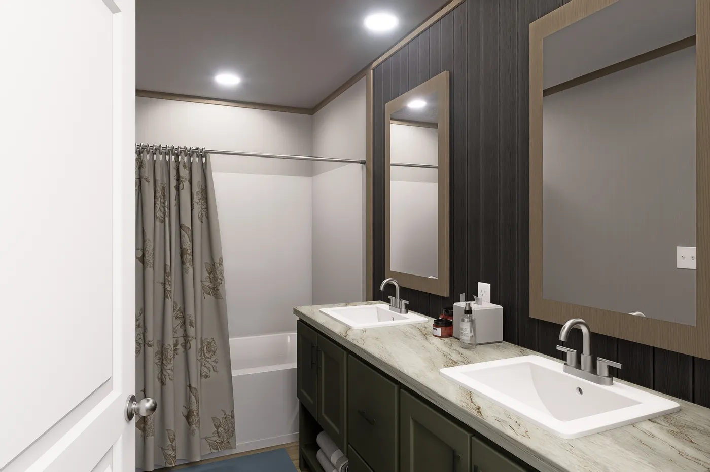The VOYAGE Primary Bathroom. This Manufactured Mobile Home features 3 bedrooms and 2 baths.