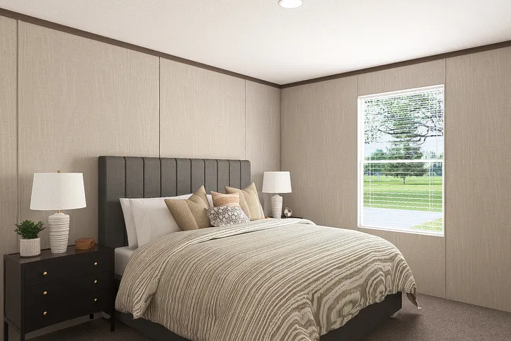 The THE RESERVE 60 Bedroom. This Manufactured Mobile Home features 3 bedrooms and 2 baths.