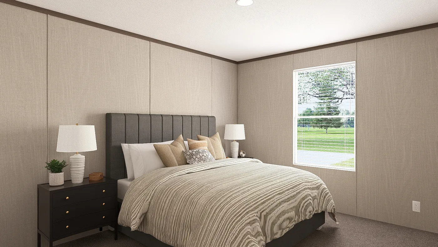 The THE RESERVE 60 Bedroom. This Manufactured Mobile Home features 3 bedrooms and 2 baths.