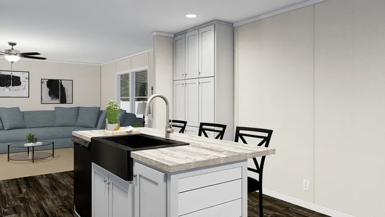 The NORTHSHORE Kitchen. This Manufactured Mobile Home features 3 bedrooms and 2 baths.