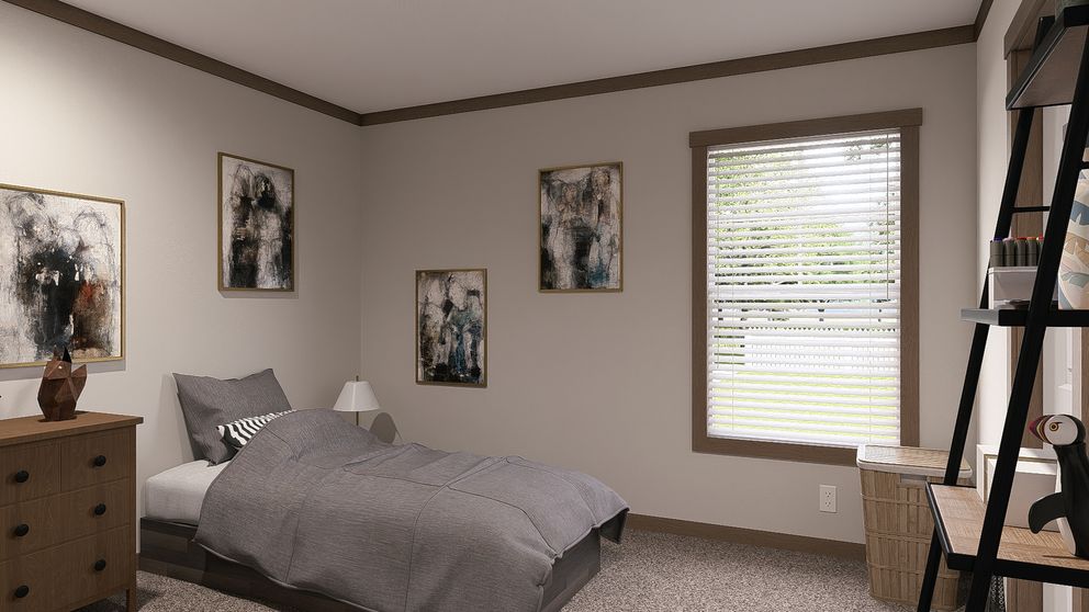 The EVERETT ELITE Guest Bedroom. This Manufactured Mobile Home features 4 bedrooms and 3 baths.