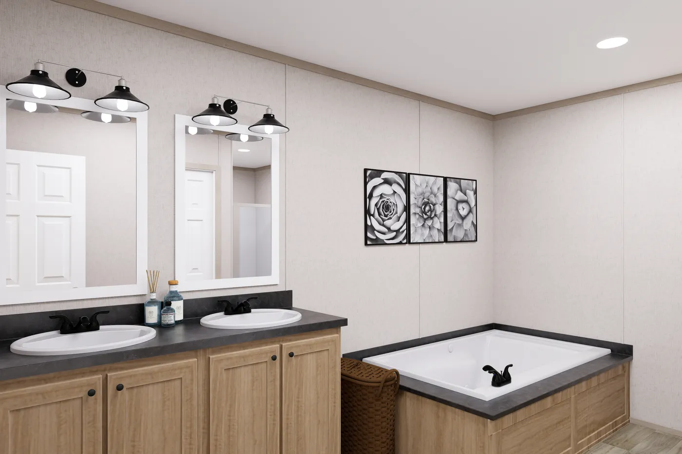 The TRADITION 3260 Primary Bathroom. This Manufactured Mobile Home features 3 bedrooms and 2 baths.