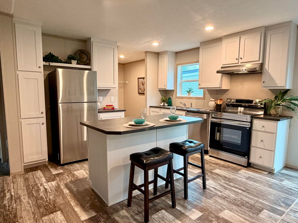 The FRANKLIN Kitchen. This Manufactured Mobile Home features 3 bedrooms and 2 baths.