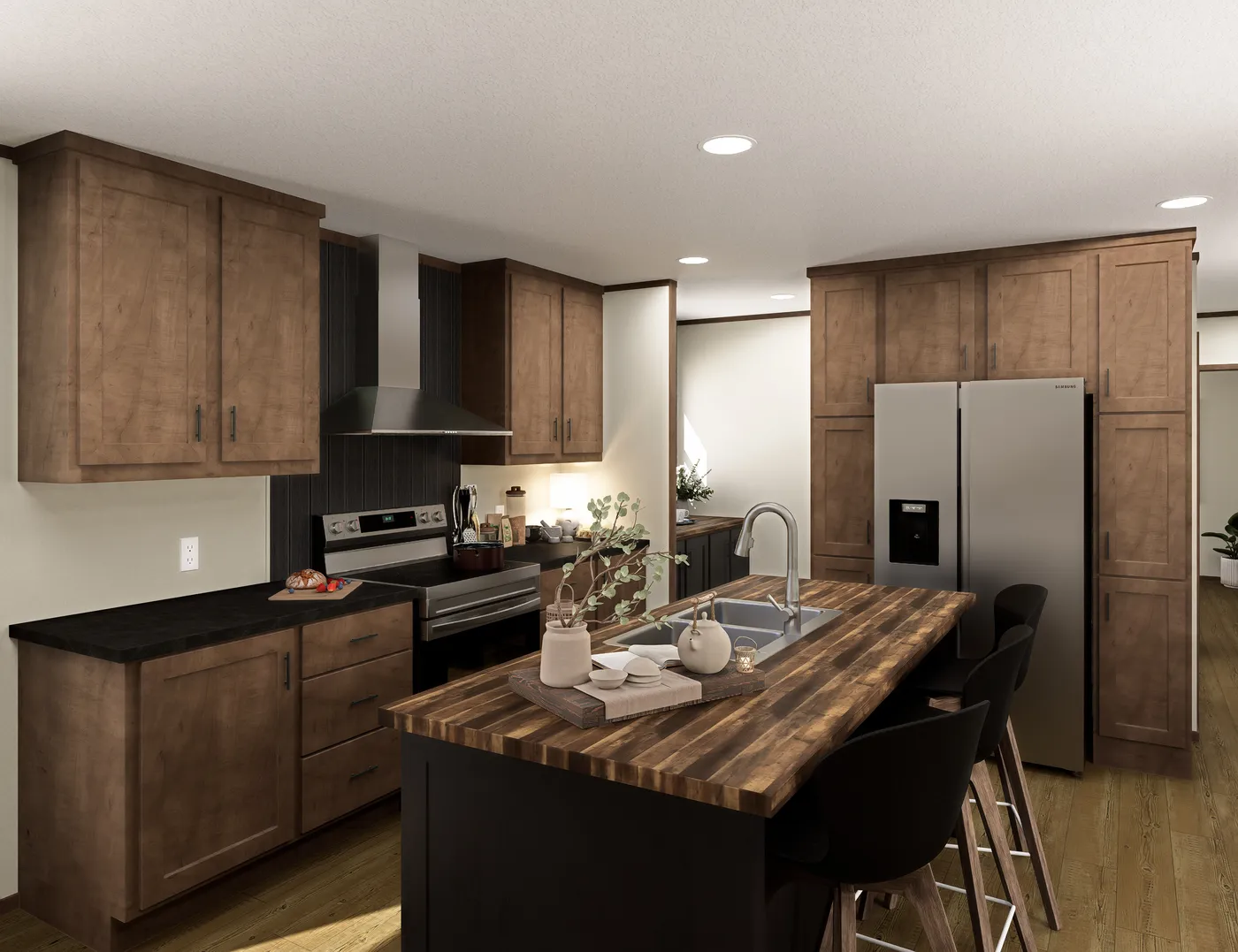 The ZION Kitchen. This Manufactured Mobile Home features 3 bedrooms and 2 baths.