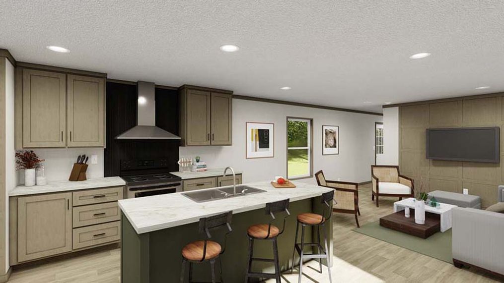 The SYDNEY Kitchen. This Manufactured Mobile Home features 3 bedrooms and 2 baths.