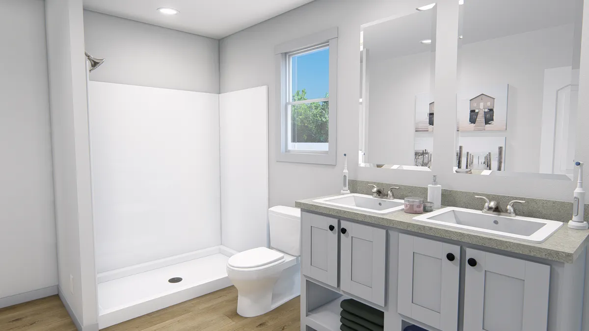 The AFRICA Master Bathroom. This Manufactured Mobile Home features 3 bedrooms and 2 baths.