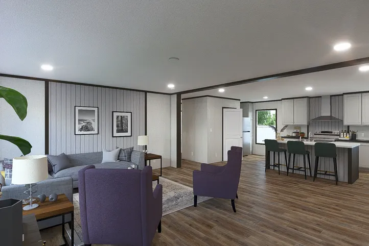 The EMPOWER Living Room. This Manufactured Mobile Home features 4 bedrooms and 2 baths.