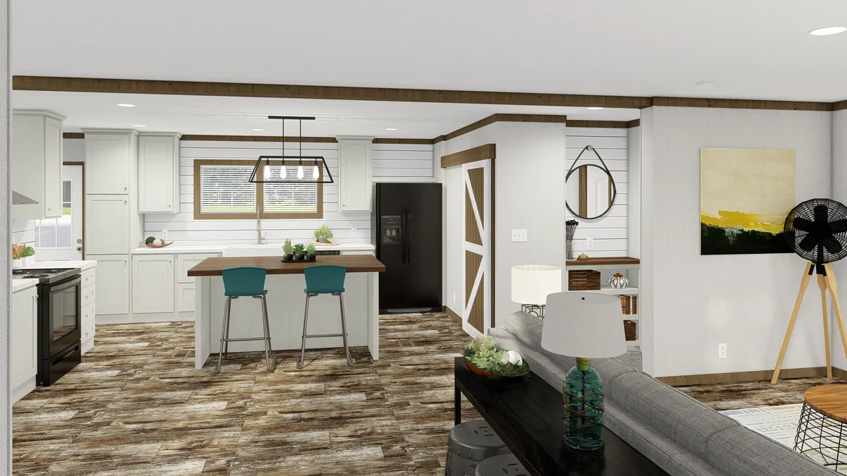 The HOMESTEAD BREEZE Foyer. This Manufactured Mobile Home features 4 bedrooms and 2 baths.