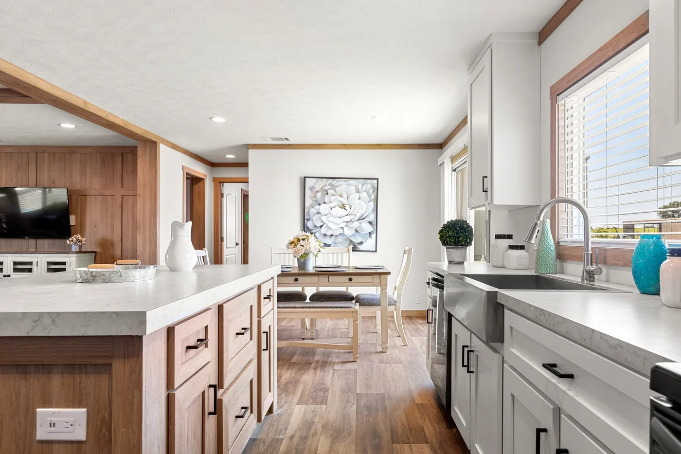 The LIZZIE Kitchen. This Manufactured Mobile Home features 3 bedrooms and 2 baths.