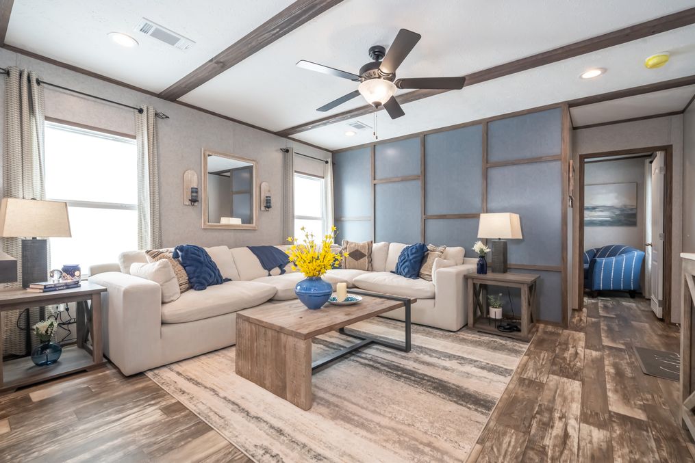 The LIBERTY Living Room. This Manufactured Mobile Home features 3 bedrooms and 2 baths.