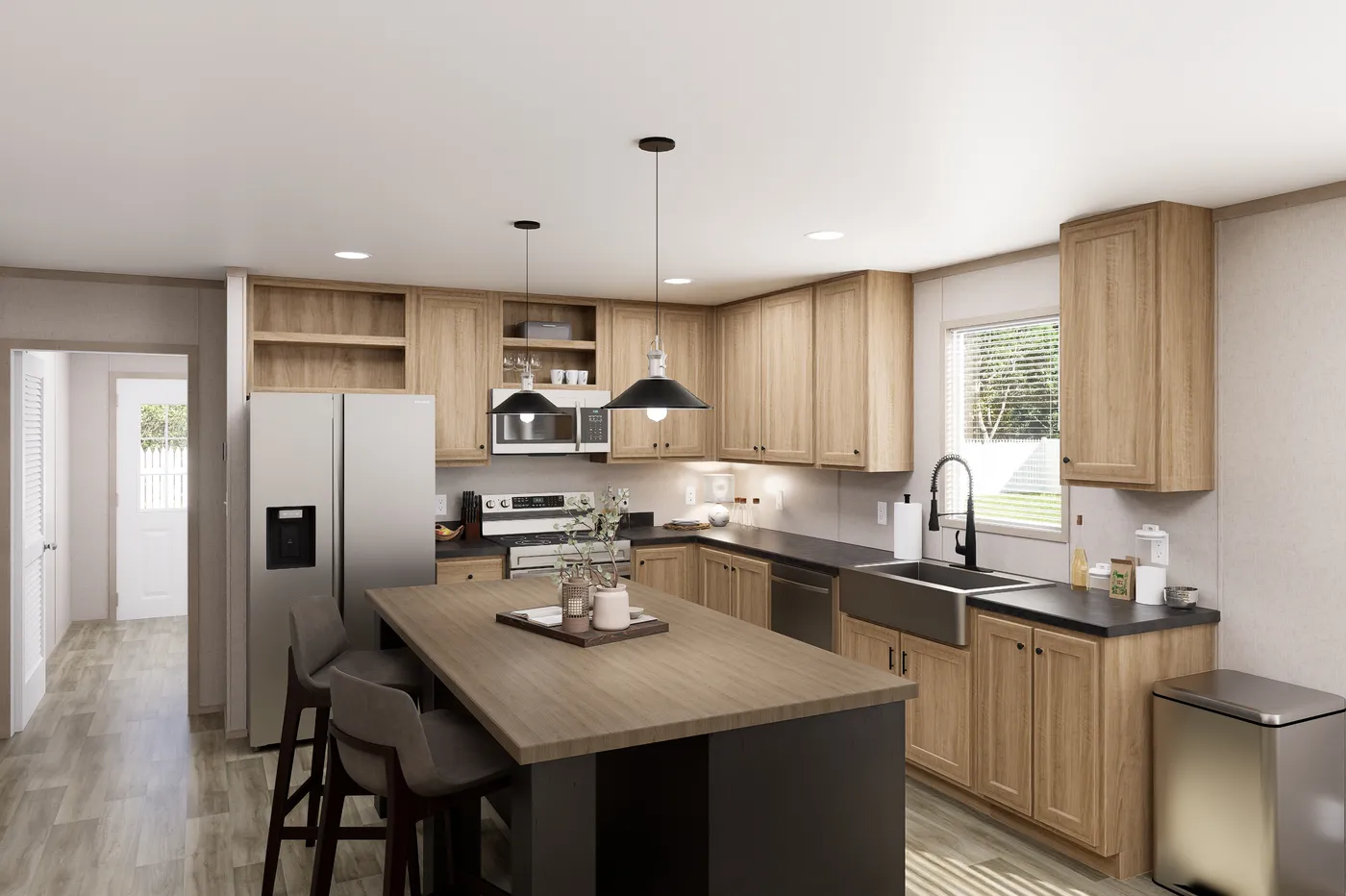 The TRADITION 3260 Kitchen. This Manufactured Mobile Home features 3 bedrooms and 2 baths.