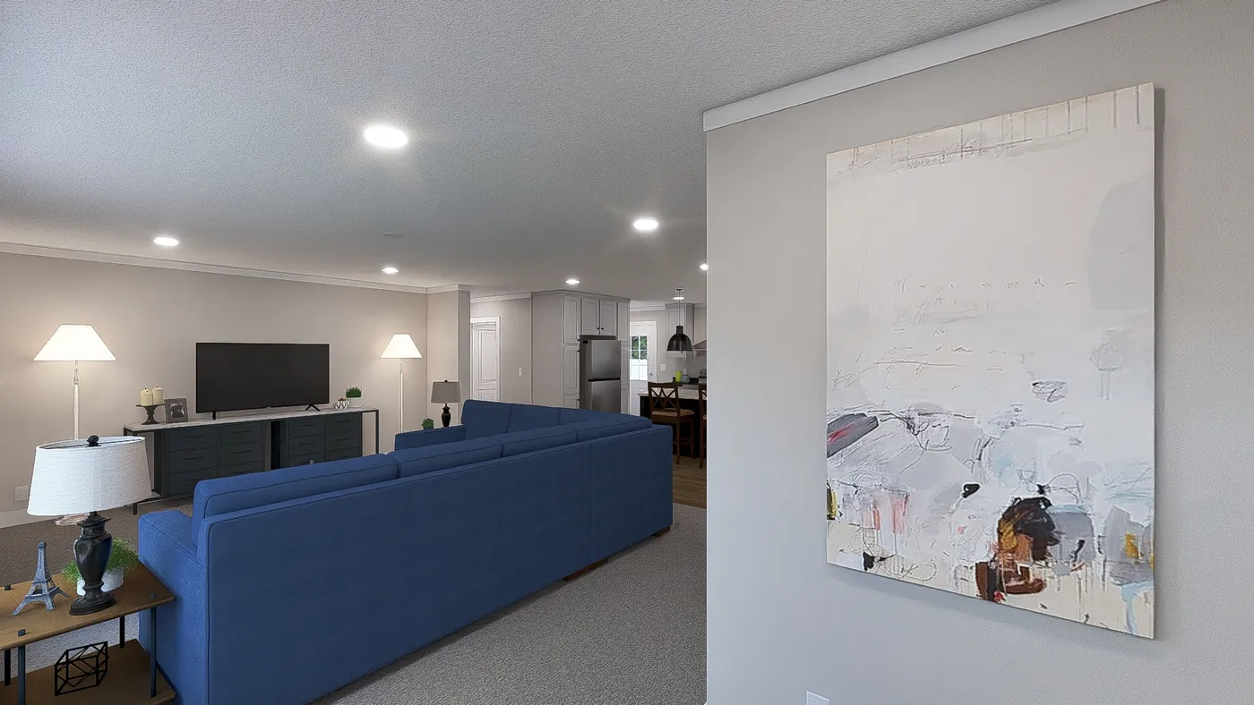 The LIMELIGHT Living Room. This Manufactured Mobile Home features 3 bedrooms and 2 baths.