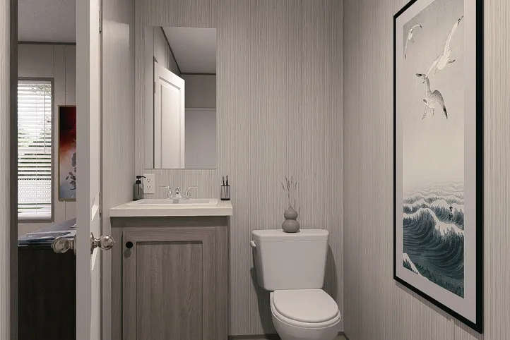 The MAYNARDVILLE CLASSIC 56 Primary Bathroom. This Manufactured Mobile Home features 2 bedrooms and 2 baths.