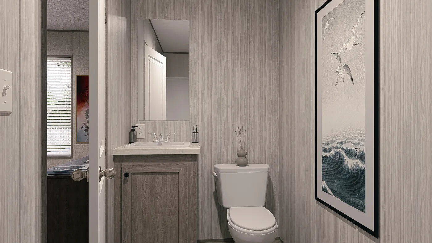 The MAYNARDVILLE CLASSIC 56 Primary Bathroom. This Manufactured Mobile Home features 2 bedrooms and 2 baths.