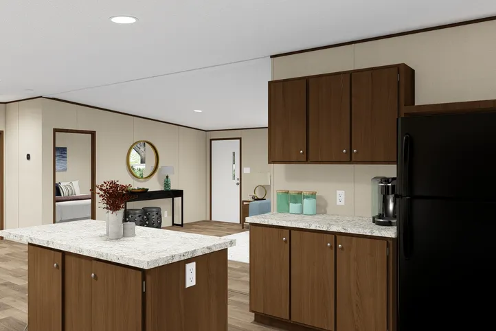 The THRILL Kitchen. This Manufactured Mobile Home features 3 bedrooms and 2 baths.