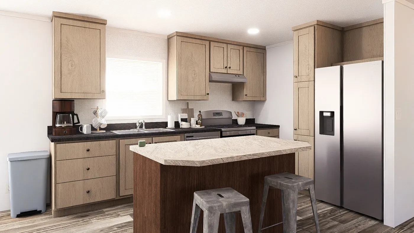 The AMETHYST Kitchen. This Manufactured Mobile Home features 3 bedrooms and 2 baths.