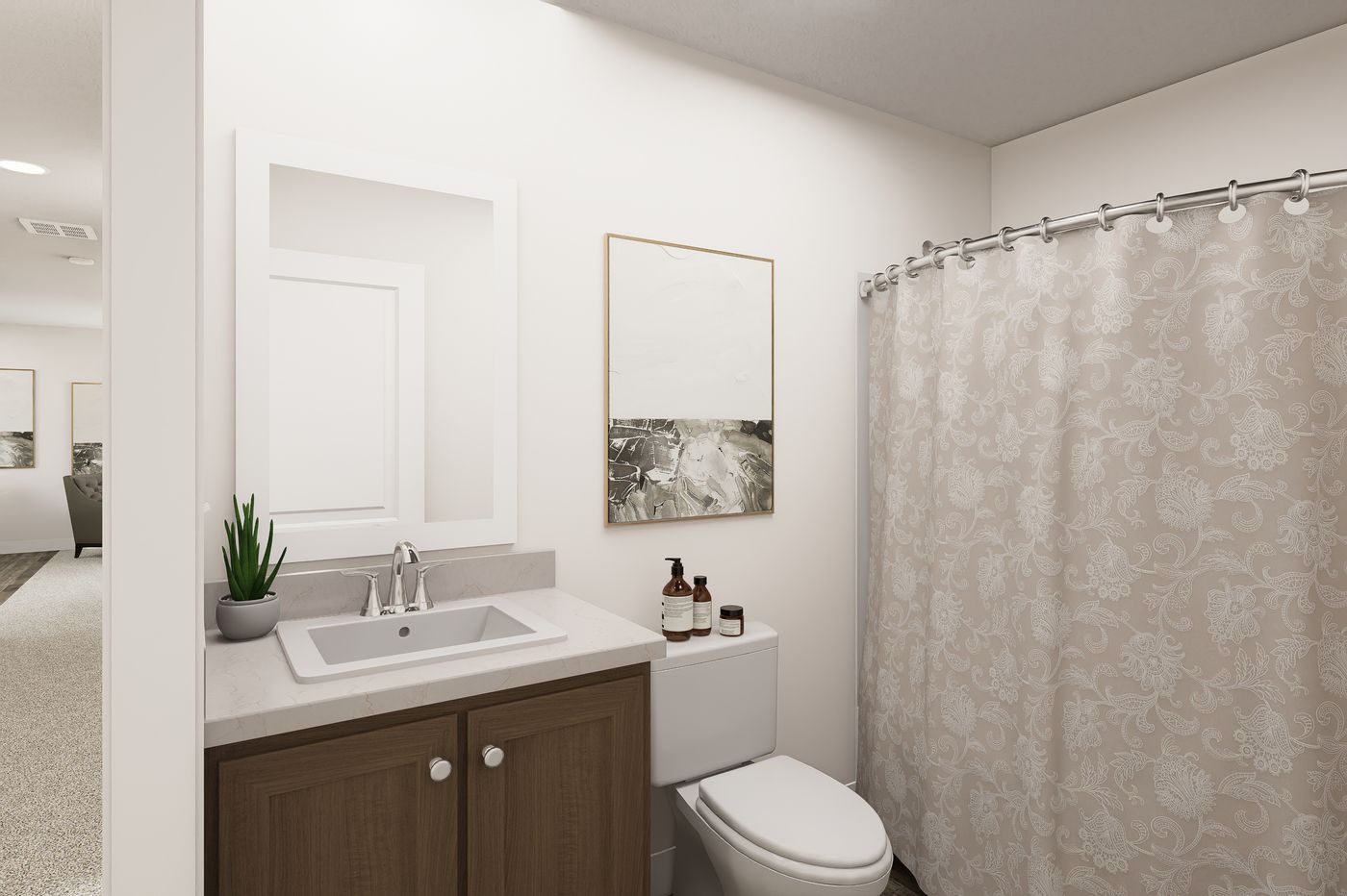 The 4428-MS066 BLUFFTON Guest Bathroom. This Manufactured Mobile Home features 3 bedrooms and 2 baths.