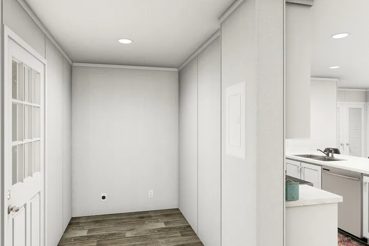 The JADE Utility Room. This Manufactured Mobile Home features 2 bedrooms and 1 bath.