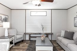 The THE SHOWER HOUSE 2.0 Living Room. This Manufactured Mobile Home features 3 bedrooms and 2 baths.