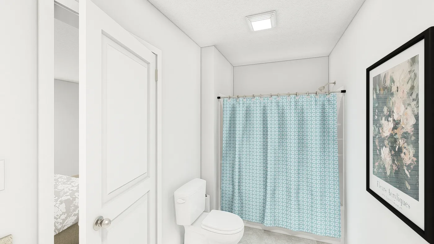 The DRM443F 44'              DREAM Primary Bathroom. This Manufactured Mobile Home features 3 bedrooms and 2 baths.