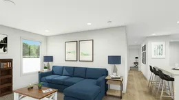 The UNDER PRESSURE Living Room. This Manufactured Mobile Home features 3 bedrooms and 2 baths.