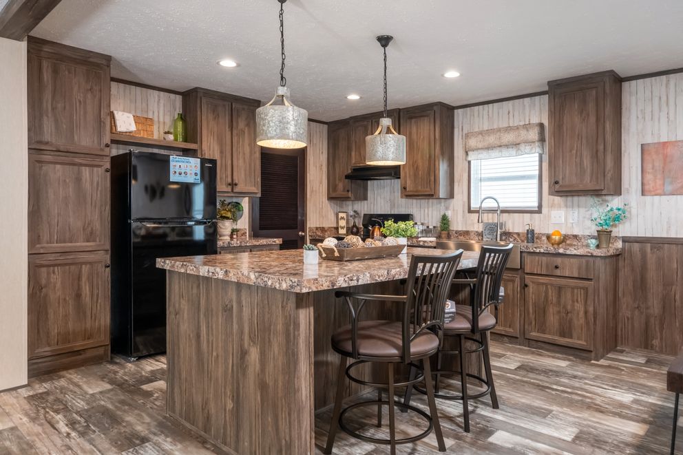 The HARDIN Kitchen. This Manufactured Mobile Home features 3 bedrooms and 2 baths.