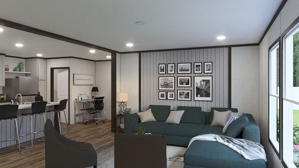The GLIMPSE Living Room. This Manufactured Mobile Home features 3 bedrooms and 2 baths.
