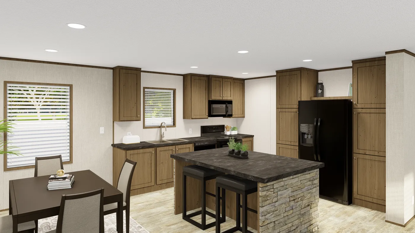 The GRAND LIVING 64 Kitchen. This Manufactured Mobile Home features 3 bedrooms and 2 baths.