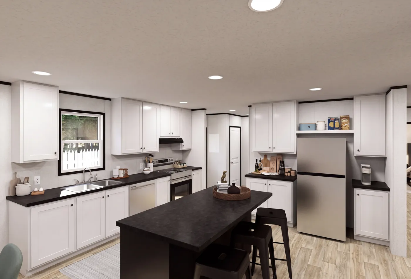 The HORIZON DAWN Kitchen. This Manufactured Mobile Home features 3 bedrooms and 2 baths.