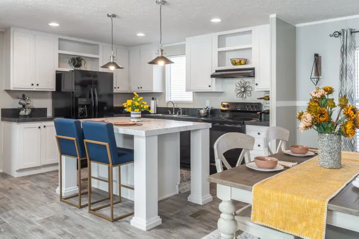 The TRADITION 48 Kitchen. This Manufactured Mobile Home features 3 bedrooms and 2 baths.
