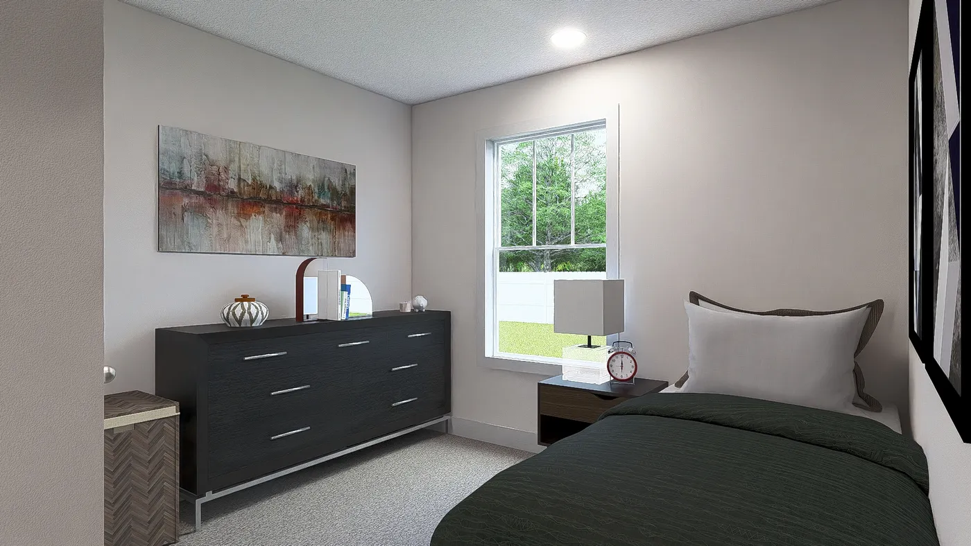 The RISING SUN Guest Bedroom. This Manufactured Mobile Home features 2 bedrooms and 2 baths.